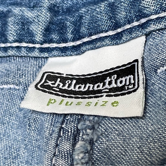 🥒 y2k Xhilaration Denim High Rise Blue Jean Mom Shorts Women’s Size 34, 12/14 - Picture 10 of 12